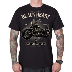 Sort hjerte-motorcykel-T-shirt til mænd