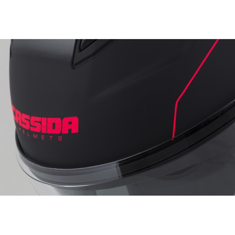 Cassida Jet Tech Roxor åben motorcykelhjelm sort-grå-fluoro rød mat
