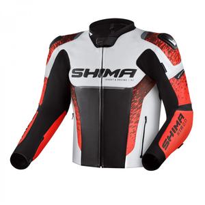 Shima STR 2.0 sort-hvid-fluoro rød motorcykeljakke