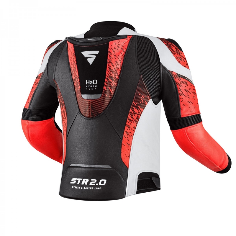 Shima STR 2.0 sort-hvid-fluoro rød motorcykeljakke