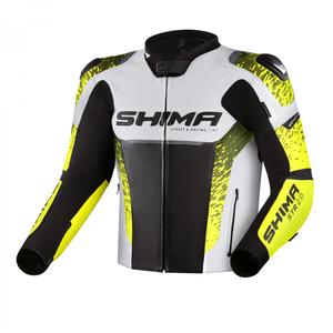 Motorcykeljakke Shima STR 2.0 sort-hvid-fluogul