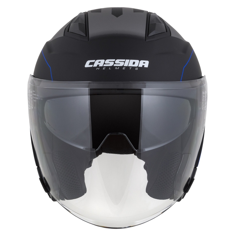 Cassida Jet Tech Roxor Sort-grå-blå mat åben motorcykelhjelm