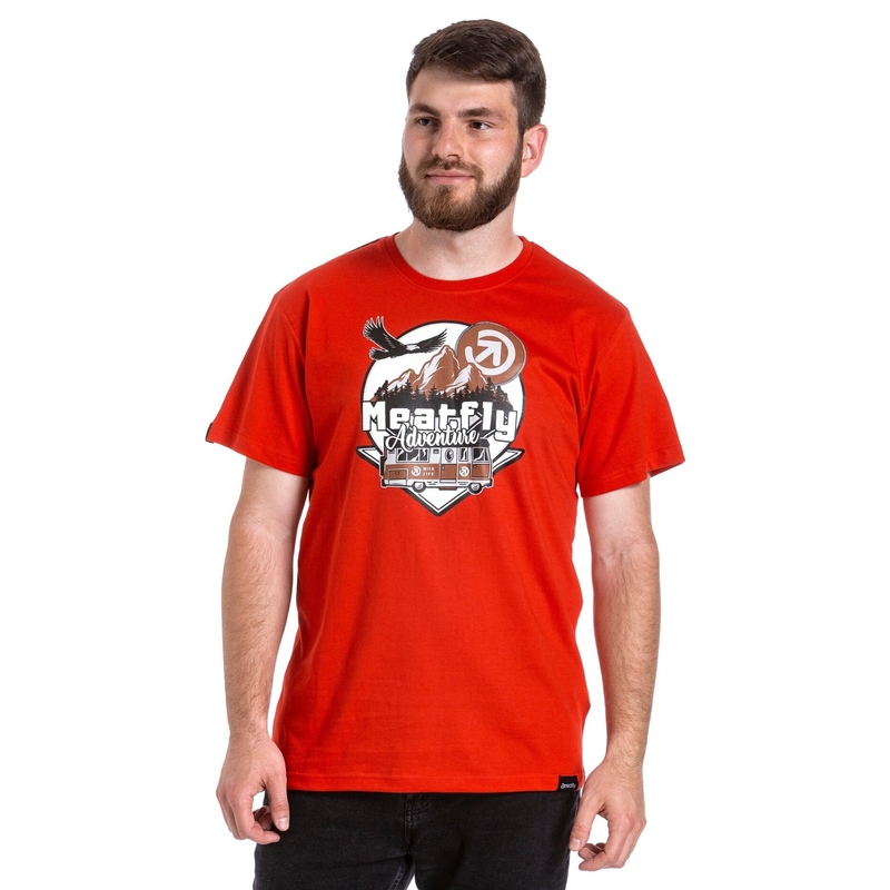 T-shirt Meatfly Mounty rød udsalg