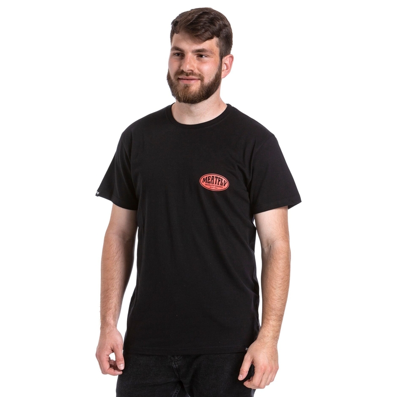 T-shirt Meatfly Ride Till Death orange og sort udsalg