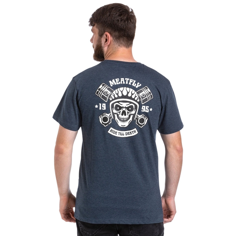 T-shirt Meatfly Ride Till Death mørkeblå udsalg