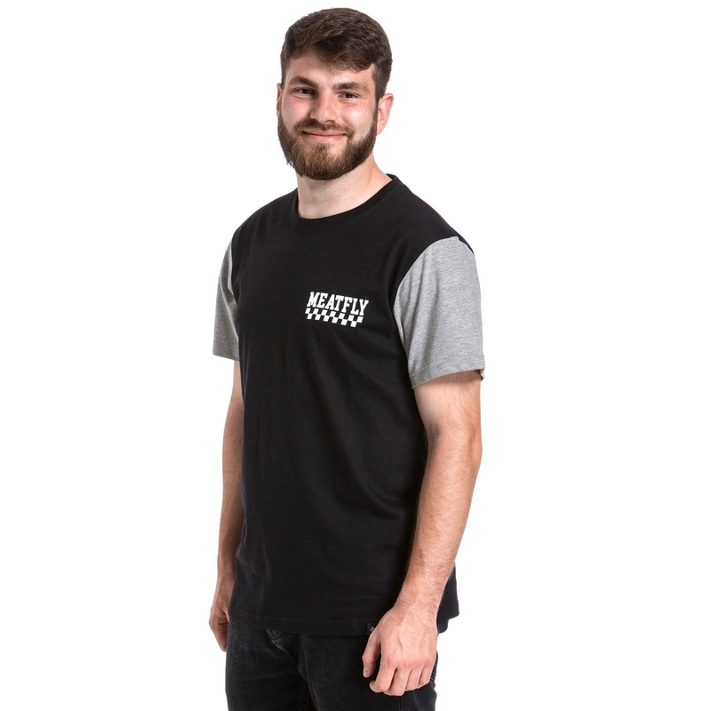 Meatfly Racing T-shirt sort og grå udsalg