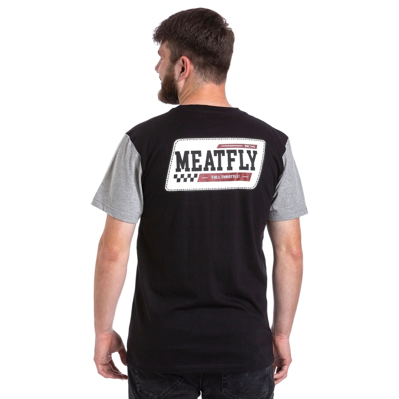 Meatfly Racing T-shirt sort og grå udsalg