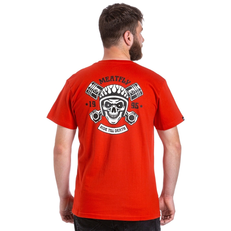 T-shirt Meatfly Ride Till Death rød udsalg
