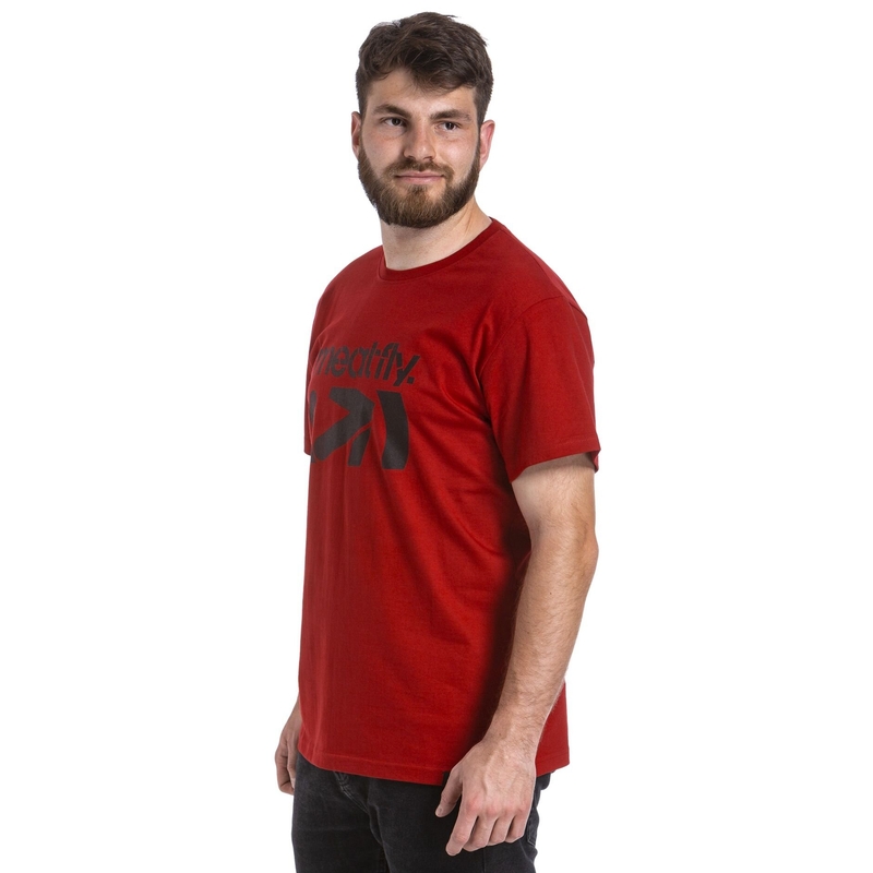 T-shirt Meatfly Podium mørkerød udsalg
