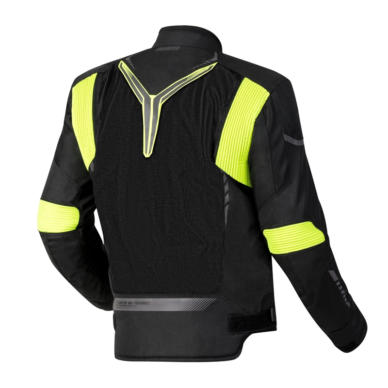 Ozone Flow sort-fluogul motorcykeljakke udsalg