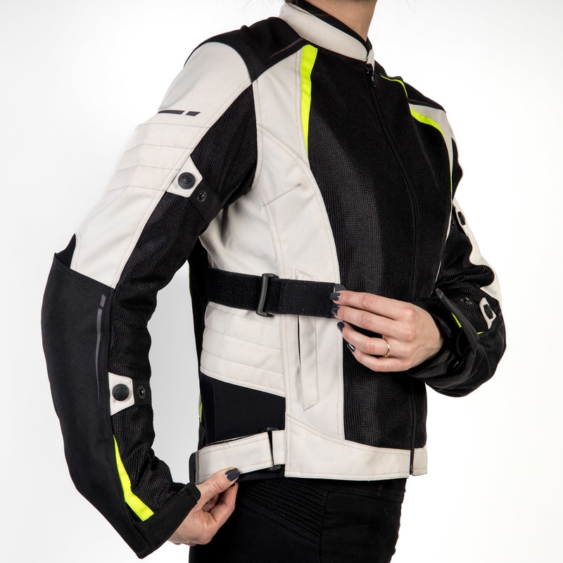 Ozone Flow Black-Gray-Fluo Yellow motorcykeljakke til kvinder udsalg