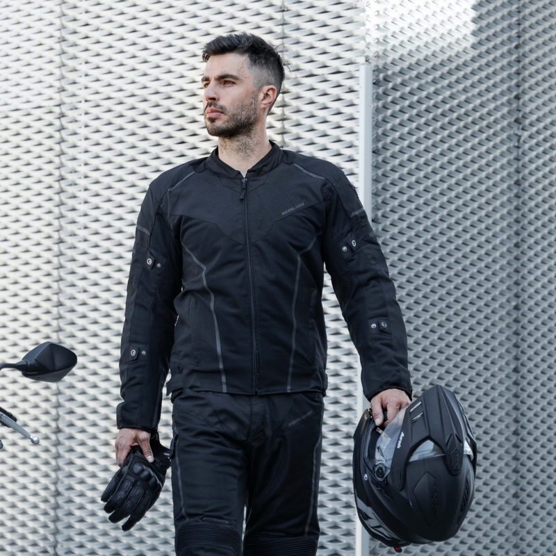 Rebelhorn Hiflow IV motorcykeljakke sort udsalg
