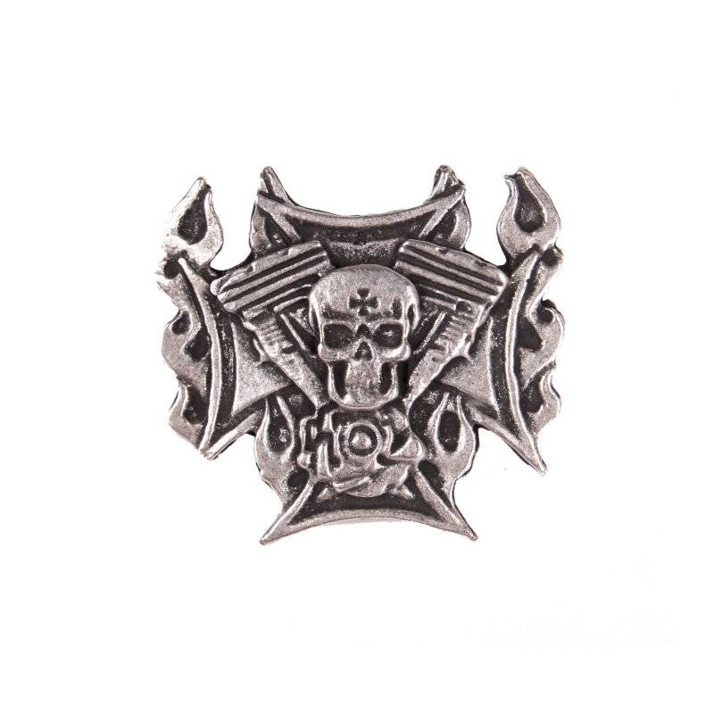 Skull-badge med cylindre
