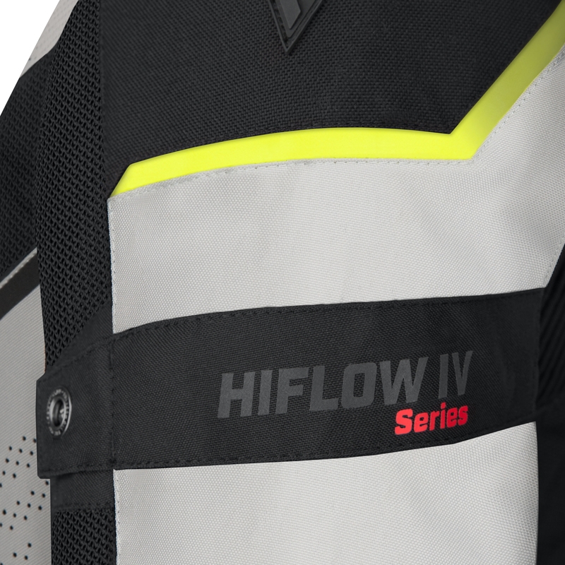 Rebelhorn Hiflow IV sort-sølv-fluogul motorcykeljakke udsalg