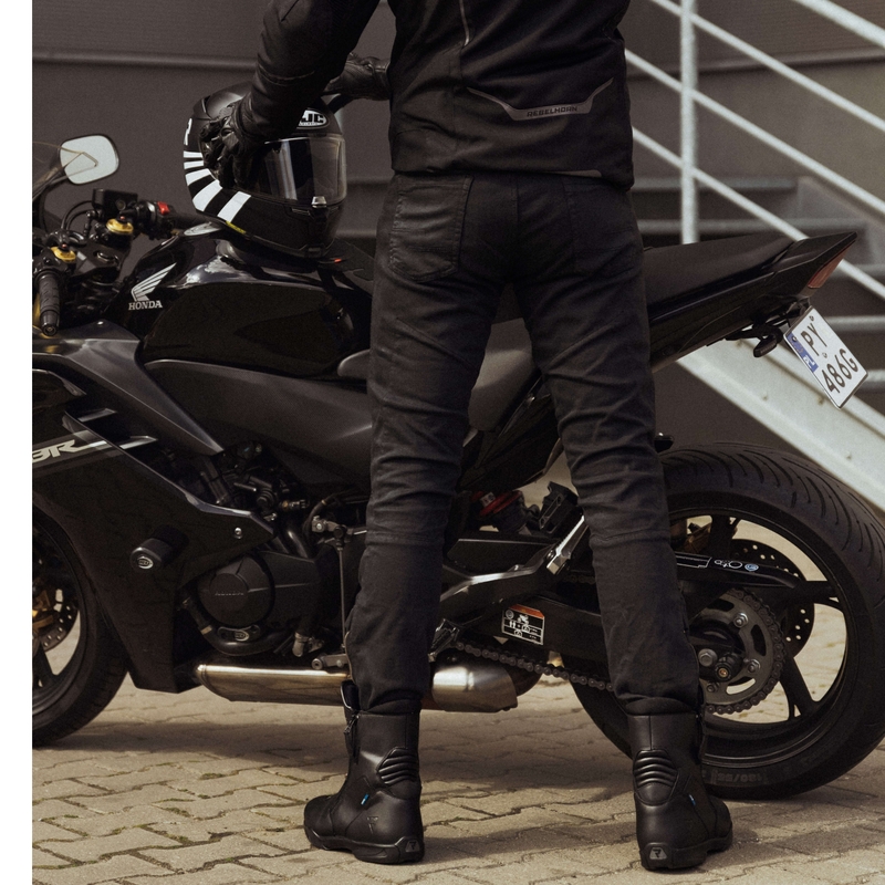 Rebelhorn Hawk III sorte motorcykeljeans udsalg