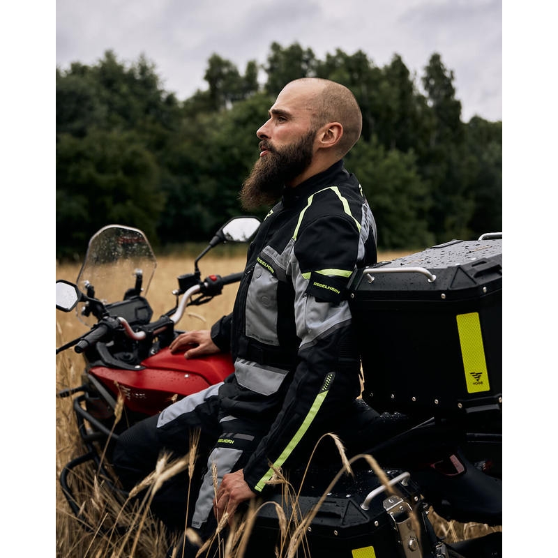 Rebelhorn Cubby IV sort-grå-fluo-gul motorcykeljakke udsalg