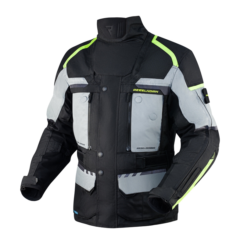 Rebelhorn Cubby IV sort-grå-fluo-gul motorcykeljakke udsalg