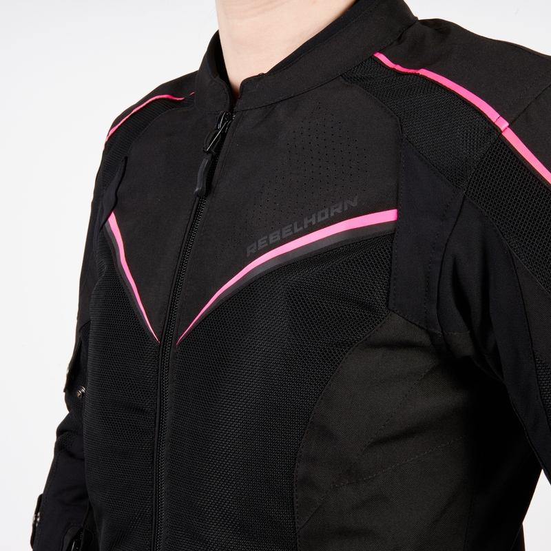 Rebelhorn Hiflow IV Black-Fluo Pink motorcykeljakke til kvinder udsalg