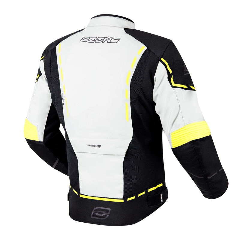 Motojakke Ozone Jet II grå-sort-fluogul udsalg