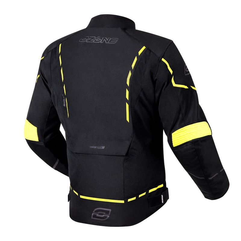 Motojakke Ozone Jet II sort-fluogul udsalg