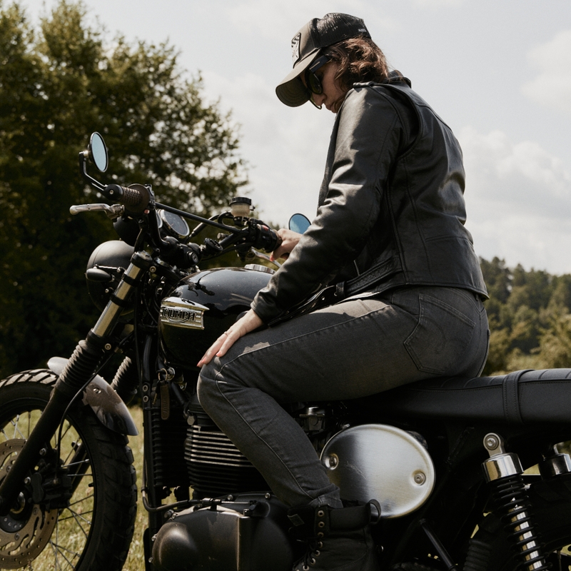 Dámské jeansy na motorku Ozone Striker SF šedé