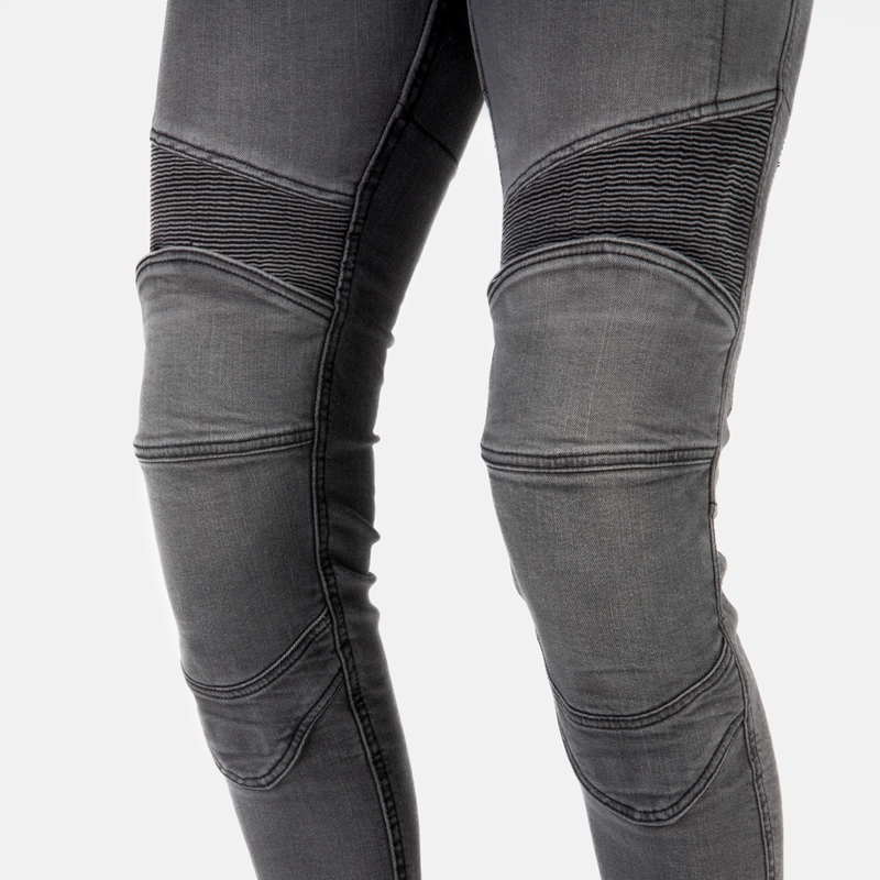 Ozone Roxy Washed Black Motorcycle Jeans til kvinder udsalg
