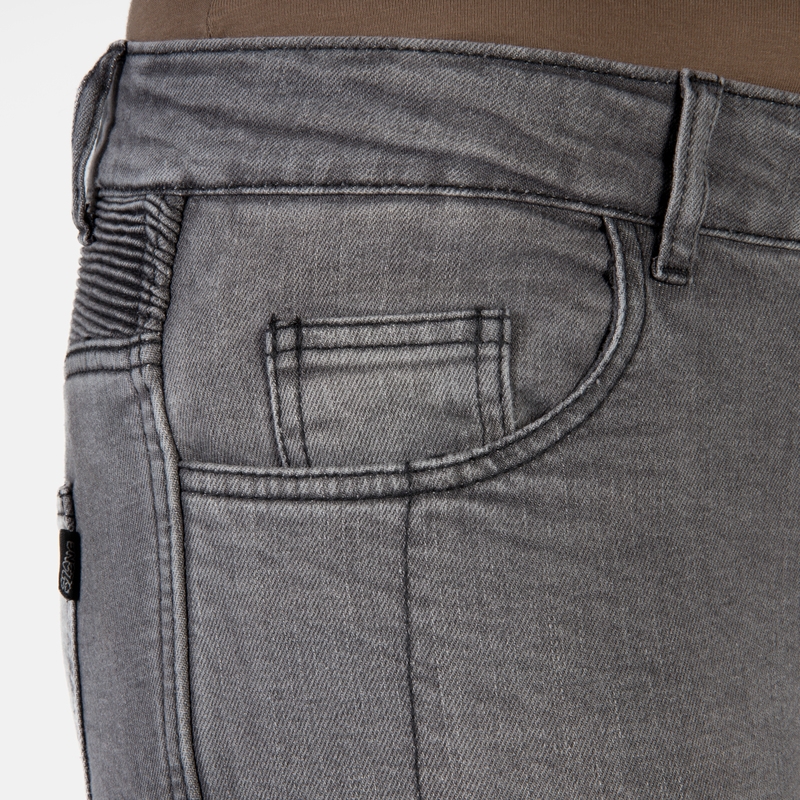 Ozone Roxy Washed Black Motorcycle Jeans til kvinder udsalg
