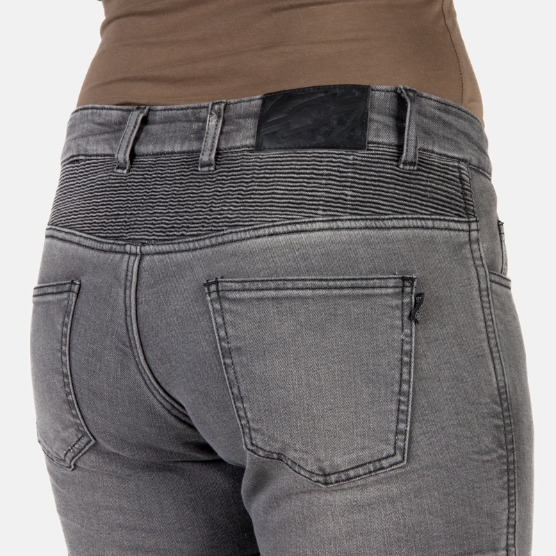 Ozone Roxy Washed Black Motorcycle Jeans til kvinder udsalg