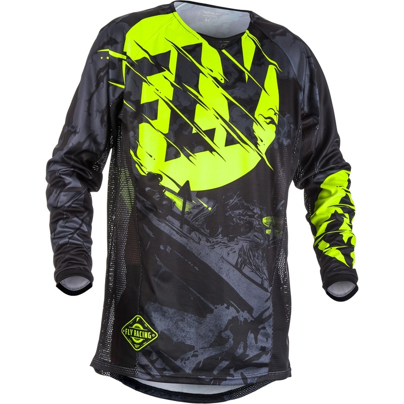Motokrosový dres FLY Racing Kinetic OUTLAW 2018 - USA černo-fluo žlutý