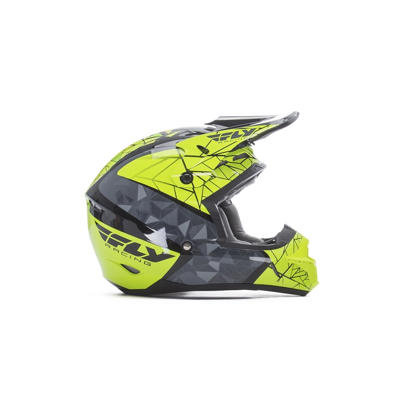 Dětská motokrosová přilba FLY Racing Kinetic CRUX - USA fluo žluto-šedo-černá výprodej