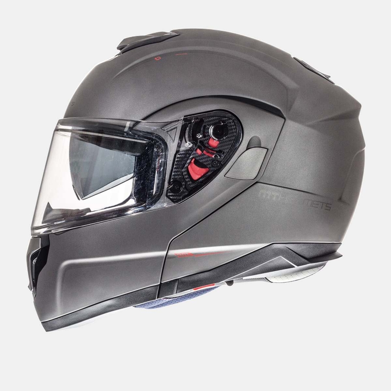 MT Atom motorcykelhjelm titanium udsalg