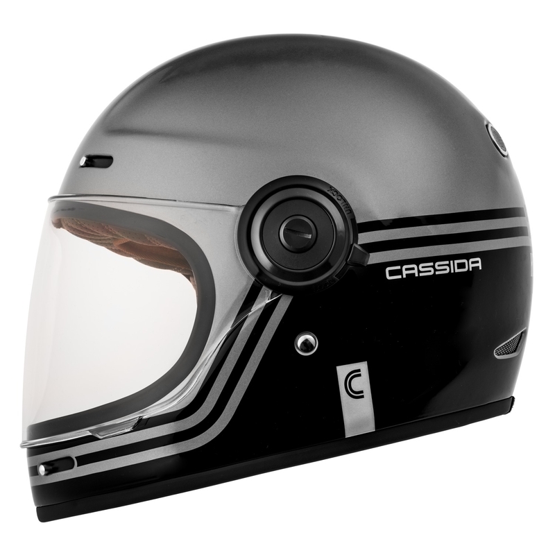 Integrální přilba na motorku Cassida Fibre Super Hooligan černo-šedá