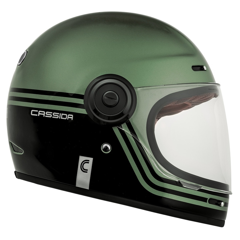 Cassida Fibre Super Hooligan sort-grøn integreret motorcykelhjelm udsalg