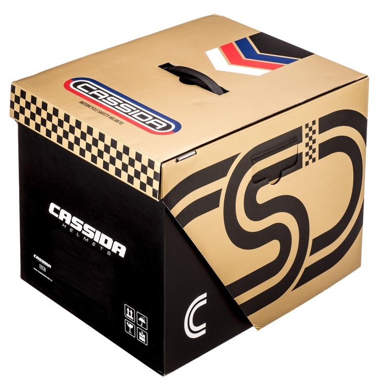 Cassida Fibre Super Hooligan integreret motorcykelhjelm sort og kobber udsalg