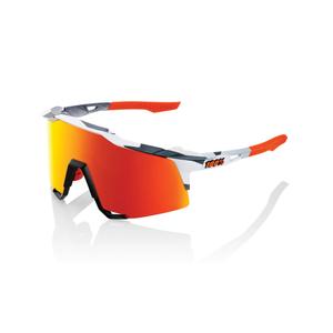 Solbriller 100% SPEEDCRAFT Soft Tact Grey Camo hvid-grå-orange (HIPER rødt glas)