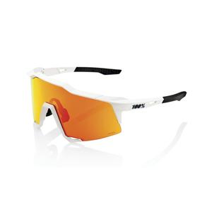 Solbriller 100% SPEEDCRAFT Soft Tact Off White hvid (HIPER rødt glas)
