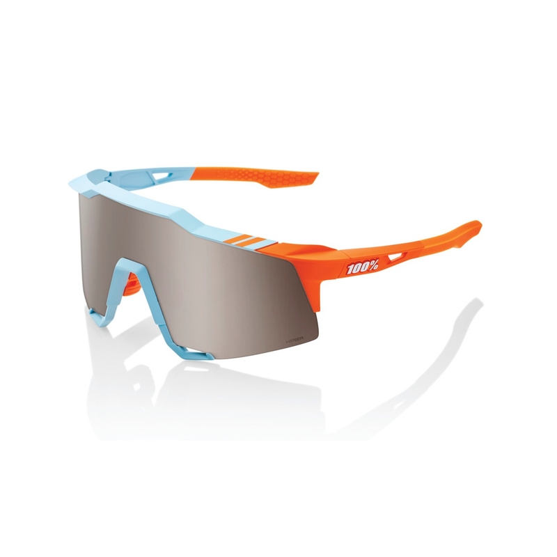 Solbriller 100% SPEEDCRAFT Soft Tact Two Tone blå-orange (HIPER sølvglas)