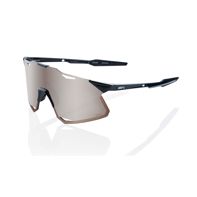Solbriller 100% HYPERCRAFT Gloss Black sort-brun (HIPER sølvglas)