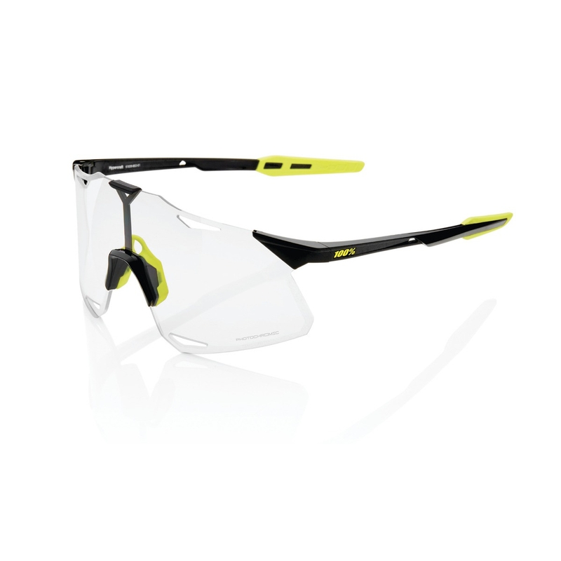 Solbriller 100% HYPERCRAFT Gloss Black sort-gul (fotokromisk glas)