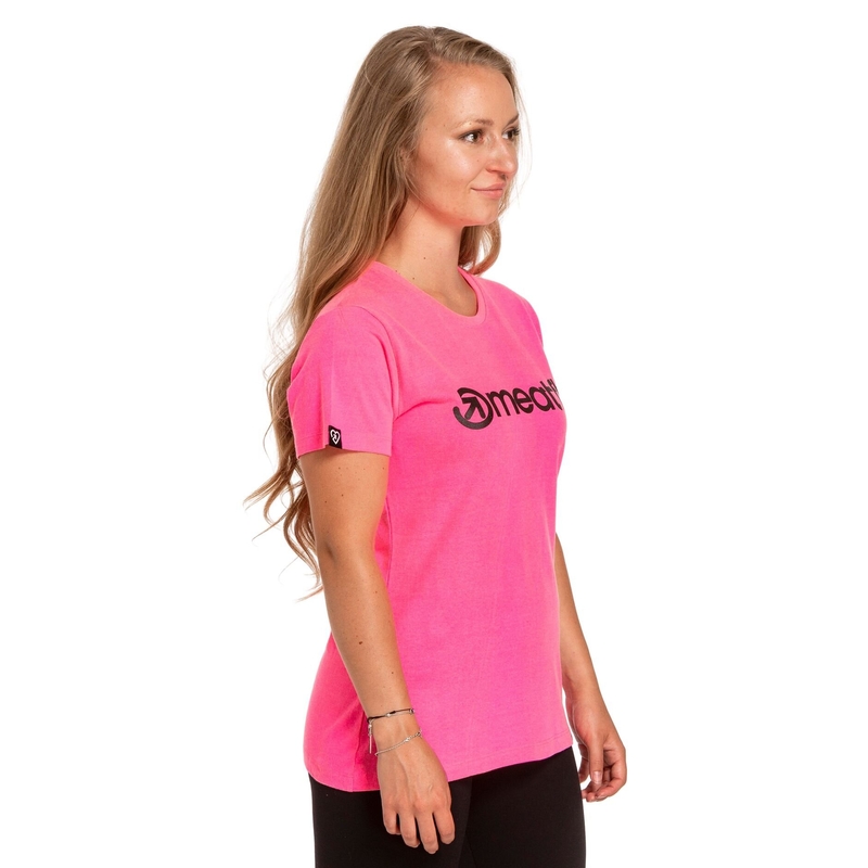 T-shirt til kvinder Meatfly Ladies MF Logo neon pink udsalg