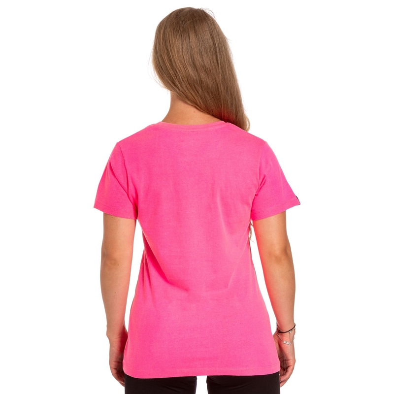 T-shirt til kvinder Meatfly Ladies MF Logo neon pink udsalg