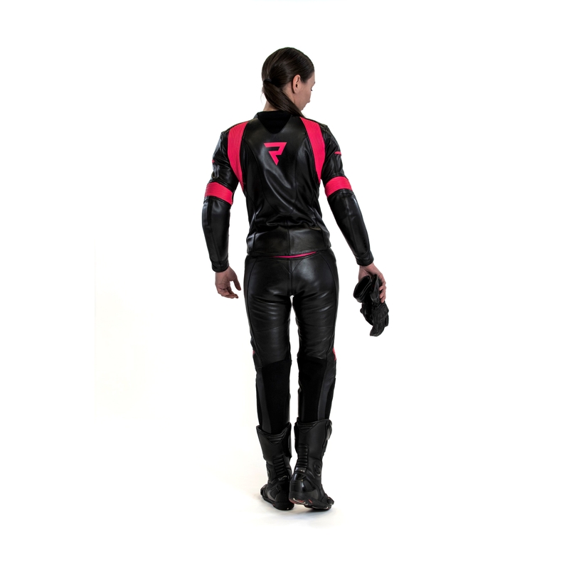 Rebelhorn Rebel motorcykel-jumpsuit i sort og pink til kvinder