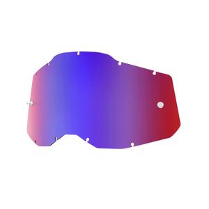 Plexi 100% Racecraft 2/Accuri 2/Strata 2 blå/rød spejlet (Antidug)