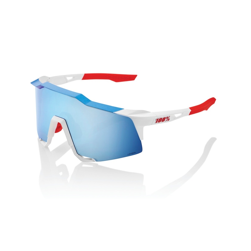 Solbriller 100% SPEEDCRAFT TotalEnergies Team rød-hvid-blå (HIPER-blåt glas)