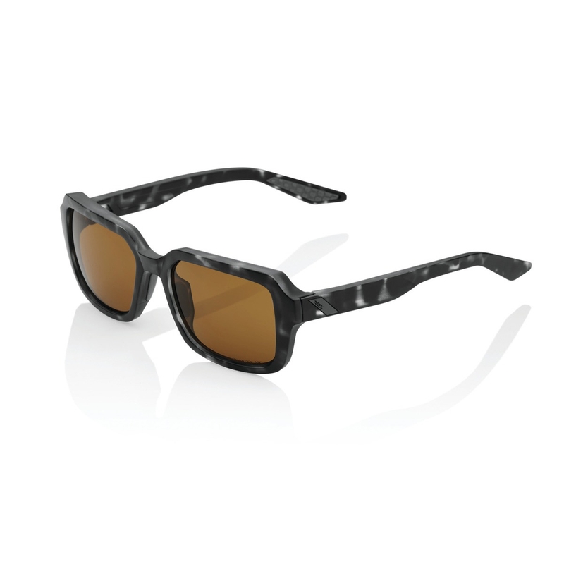 100% RIDELEY Matte Black Havana Grey solbriller (bronzebriller)
