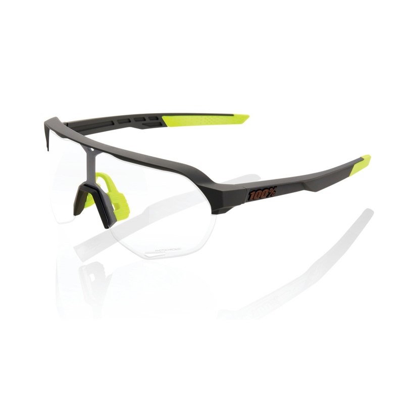 Solbriller 100% S2 Soft Tact Cool Grey Grey-Yellow (fotokromisk glas)