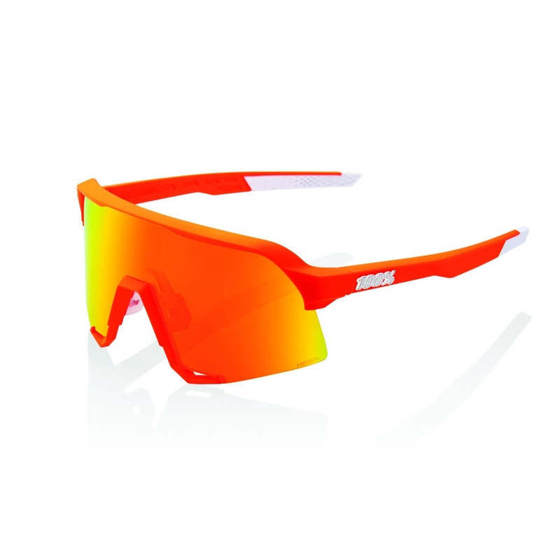 Solbriller 100% S3 Soft Tact Neon Orange (HIPER røde glas)
