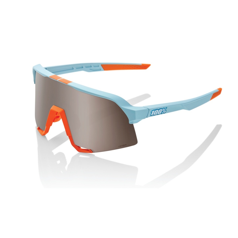 Solbriller 100% S3 Soft Tact Two Tone orange-blå (sølvglas)