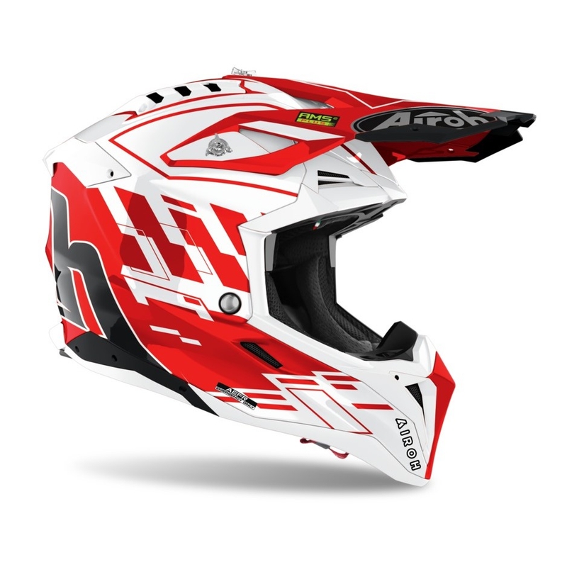 Motokrosová přilba Airoh Aviator 3.0 Rampage 2021 červeno-bílá výprodej