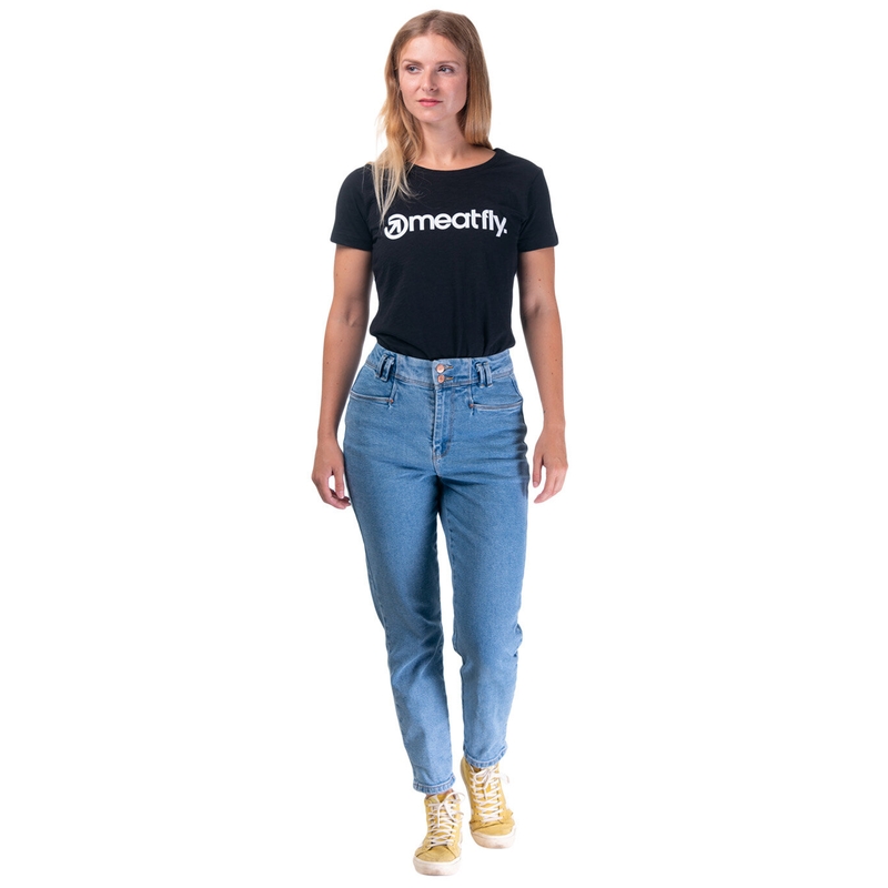 Dame-T-shirt Meatfly Ladies MF Logo sort udsalg